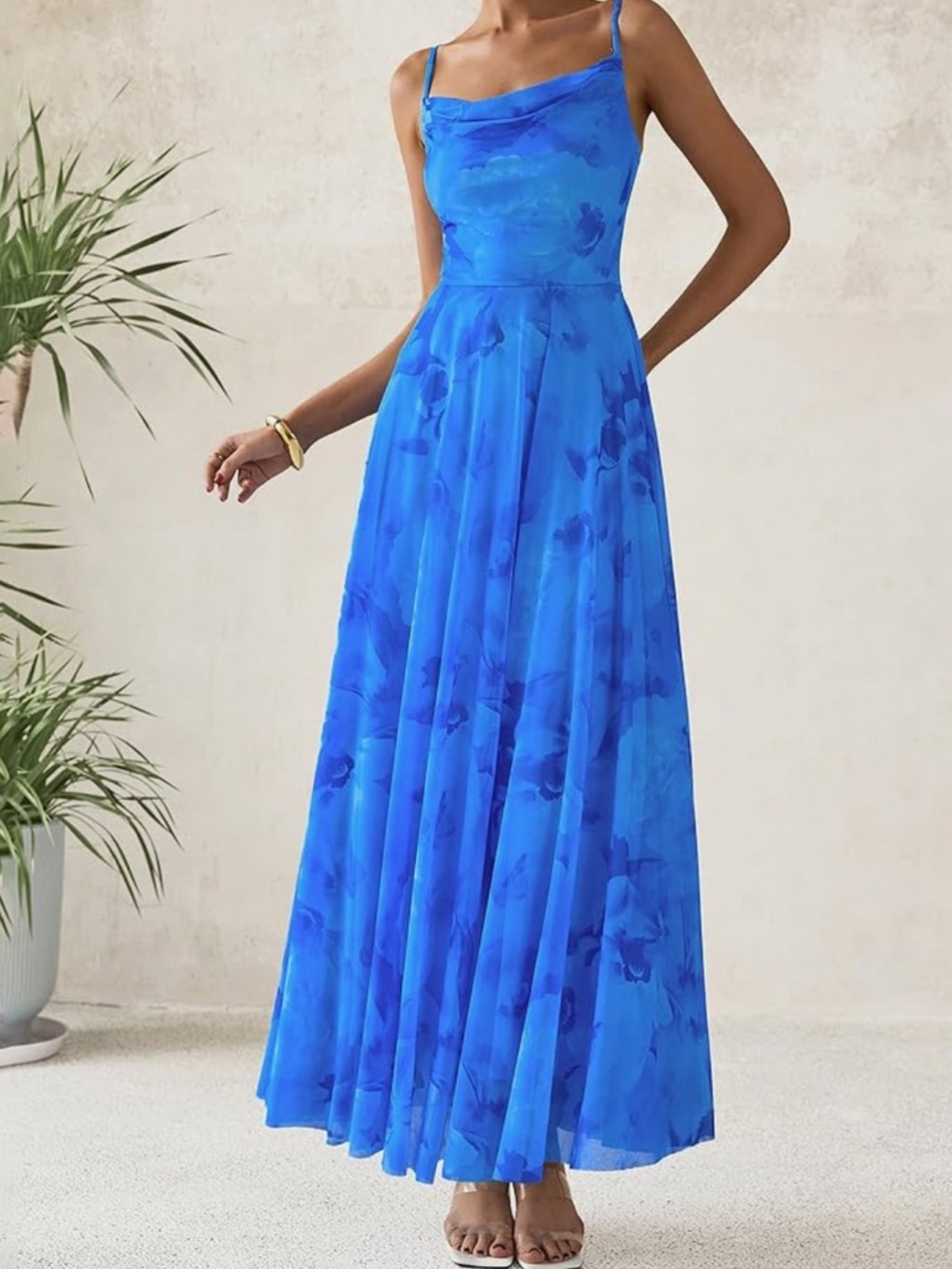 BTFBM Summer Floral Maxi Dress floral print and elegant spaghetti straps XL NWT